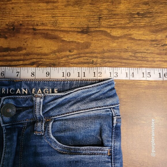 American Eagle Jeans 0 S Hi Rise Jegging Next Level Stretch Medium Light Wash - Picture 7 of 12